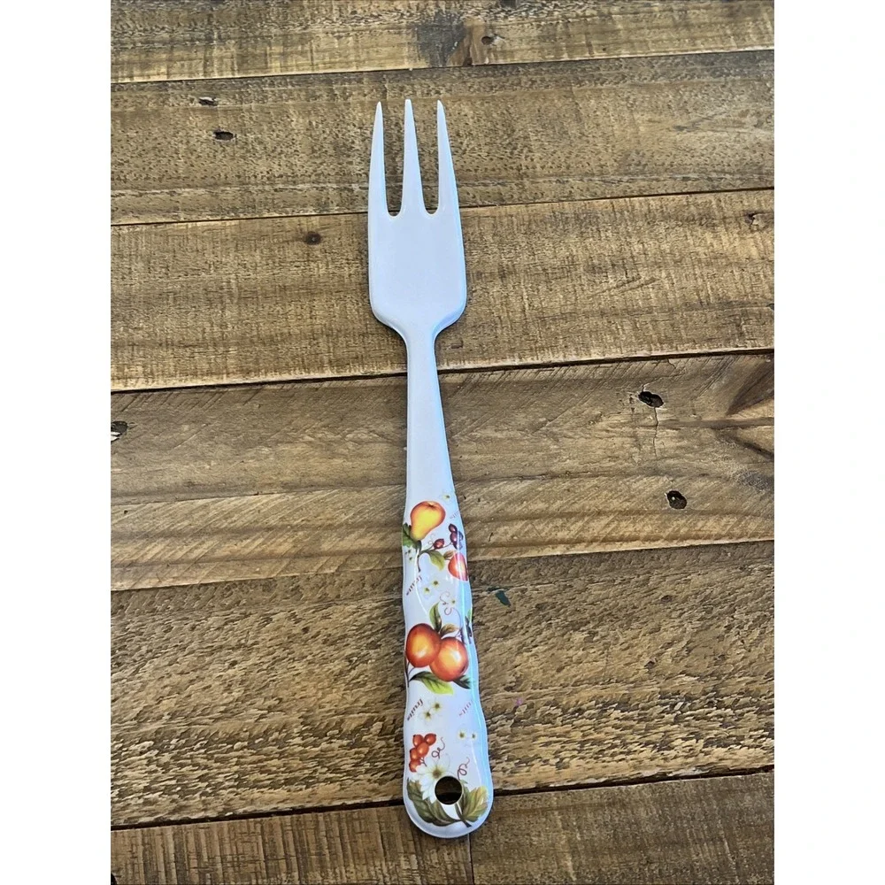 Vintage Per Almenti White Melamine MCM Multi Color Fruits Design 13.25